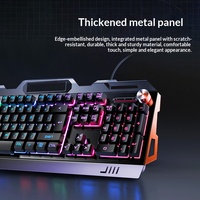 Clavier, souris et casque de jeu filaires YINDIAO V2G5 104 touches, panneau métallique, rétroéclairage arc-en-ciel, sensation mécanique pour PC portable