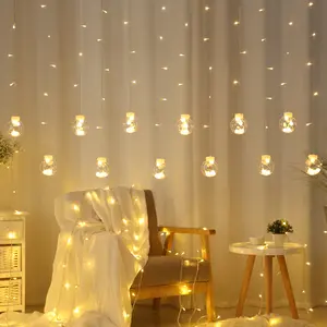 108 светодиодных занавесок с изображением пожеланий для внутреннего и наружного Рождественского украшения