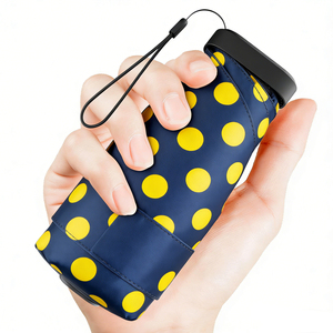 Parapluie de voyage léger et portable, pliable en 5 sections, 6 baleines, avec protection UV, logo personnalisé couleur Wave Point, directement de l'usine - Product Image 1