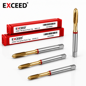 Macho de roscar de punta espiral HSSE con recubrimiento de TiN M2 M2.5 M3 M4 M5 M6 Machos de roscar métricos HSSE con punta espiral y recubrimiento de TiN de alta calidad para corte F - Product Image 1