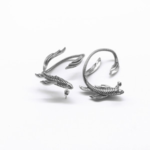 yunnique Koi Carp <b>Cuff</b> <b>Earrings</b> Stainless Steel Animal Shape Fashion Jewelry For Men And Women Single <b>Ear</b> Clip Design - Product Image 3