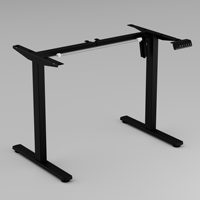 PRORIALS Cadre de bureau électrique moderne réglable en hauteur en acier inoxydable, poutre transversale extensible 1002-1540mm, 730-1180mm