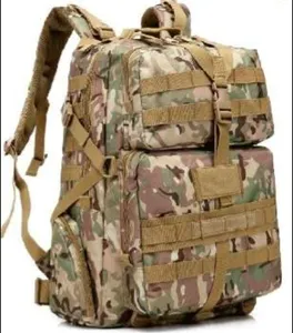 Mochila tática para transporte e armazenamento de viagens, mochila esportiva com estampa camuflada de fábrica BSCI para uso ao ar livre, organizador oxford à prova d'água, ombro transversal, para caminhadas e esportes