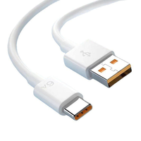 Kabel Charger Super Cepat HP 1M 1.5M 2M USB-A ke Type-C 6A Kabel TPE Pengisian Cepat untuk Kabel Data HP