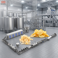 Automatische productielijn voor gebakken aardappelchips van 500 kg/uur, inclusief machine voor het maken van verse aardappelchips met frituur- en verpakkingssysteem