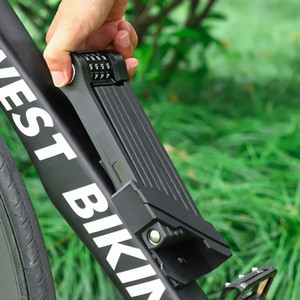 Candado de Cadena para Bicicleta de Carretera, Candado de Zinc de Alta Seguridad Antirrobo, Plegable, con Contraseña de Cuatro Dígitos, Pieza para Bicicleta Eléctrica - Product Image 2