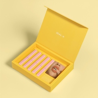 Boîte cadeau cosmétique de luxe avec fermeture magnétique, logo personnalisé, emballage écologique pour soins de la peau, ensemble de boîtes rigides en papier pour gloss à lèvres