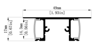 Profilé en aluminium LED avec diffuseur, embouts et clips pour bande LED 17*50 mm