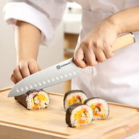 Ensemble de couteaux de cuisine professionnels 7 pièces en acier inoxydable en acier allemand Sashimi Nakiri Santoku Chef utilitaire couteaux d'office boîte-cadeau