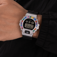 Boîtier de montre en laiton serti de moissanite, compatible avec les Casio G-Shock DW6900, bijoux de luxe hip-hop en gros