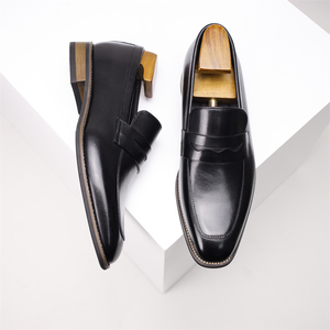 Zapatos de cuero artesanales para hombre, mocasines de negocios, de cuero de primera calidad, sin cordones, informales. - Product Image 3