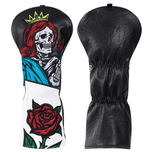 En stock: Accesorios de golf - Juego de fundas para palos de golf con diseño de calavera floral y rosas románticas, estilo gótico. - Product Image 2