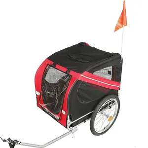 2-in-1 Hundesautoanhänger faltbar Haustierwagen Transportwagen Kinderwagen Fahrradträger für mittlere kleine Hunde