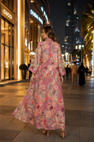Robe longue ample de luxe à imprimé floral brodé de sequins pour les vacances, le Ramadan, les réunions, ODM, Abaya en polyester