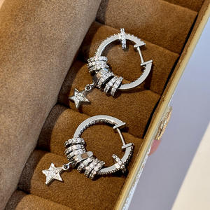 Pendientes de Plata de Ley S925 con Diseño Único de Estrella Circular, Estilo Religioso, Exquisitos, Versátiles, con Personalidad, Estilo Dulce y Moderno - Product Image 3