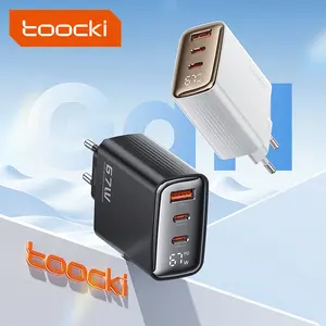 Toocki cheap low price wall charger usb power adapter 67w gan type c charger digital display wall usb-c phone charger for phones