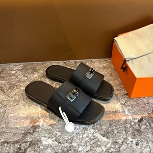 Sandales plates d'été pour femmes, confortables, à bout ouvert, avec empeigne en sangle tendance, en cuir véritable - Product Image 4