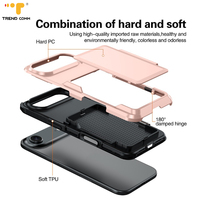 Nouvelle coque de téléphone 2-en-1 en TPU et PC colorée 2026 pour iPhone 12 13 14 15 16 17 Pro Max avec porte-cartes et fonction portefeuille