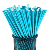 Estick 25 Pièces en Gros 6*197 Pailles en Papier Droites Écologiques Jetables Couleur Unie Dorées Modernes