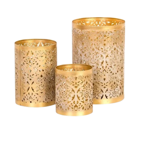 Linternas de vela de metal con diseño de malla para decoraciones de hoteles, varias formas con atractivo navideño para habitaciones de hotel - Product Image 3