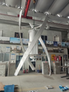 กังหันลมแนวตั้งประสิทธิภาพสูง 5KW-10KW ดีไซน์เงียบและกะทัดรัดสำหรับใช้ในที่อยู่อาศัยและเชิงพาณิชย์ ความเร็วลมเริ่มต้นต่ำ - Product Image 1