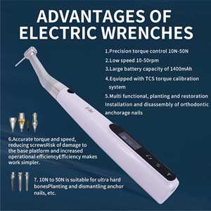 Sistema de pieza de mano dental eléctrica inalámbrica con llave dinamométrica giratoria de 360 hasta 50Ncm Endomotor inalámbrico de torsión - Product Image 5