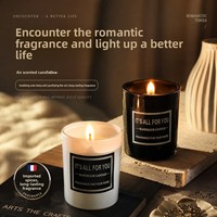 Lilin Aromaterapi Semi-Handmade dalam Stoples Kaca, Lilin Kedelai Tanpa Asap Berbentuk Cangkir, Romantis Bergaya Instagram, Souvenir Pesta