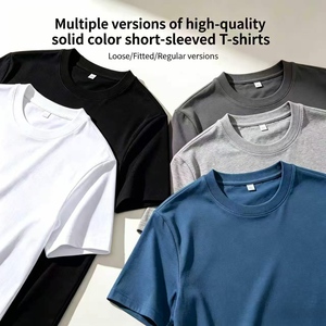 Camiseta Premium para Hombre, 100% Algodón, Lisa, 240 Gramos, Tejido de Punto, Estilo Chino, Corte Holgado, Cómoda, Suave y Versátil - Product Image 1