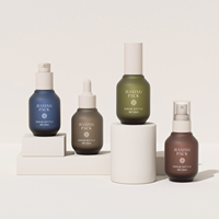 Flacon compte-gouttes en verre mat d'huile essentielle de 30ml de forme unique colorée personnalisée