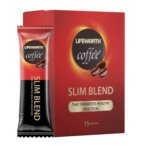 LIFEWORTH Sachets de café instantané minces et sains Vitamines B Régime Café Garcinia Fibre Disponible Chocolat Sucre Crème Boîte en vrac - Product Image 1