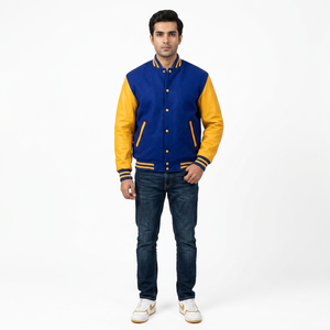 Nouvelle arrivée : Veste varsity Renegades Fire à fermeture éclair intégrale avec col montant et manches en peau de mouton, plusieurs variétés - Product Image 1
