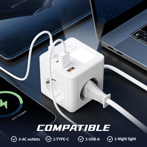Huishoudelijke multifunctionele USB-aansluiting Buitenlandse handel Export Poreuze schakelaar Bedrading Energiecentrale Europese standaard plug-in paneel - Product Image 4
