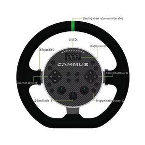 Volante de Carreras <span class=keywords><strong>CAMMUS</strong></span> <span class=keywords><strong>C5</strong></span> 5nm Direct Drive con Palancas de Cambio Grandes, Base de Controlador de Juego para Simulador de Carreras - Product Image 2