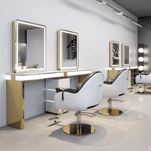 Equipo de salón BoJue, espejo de salón de belleza para peluquerí<span class=keywords><strong>a</strong></span>, espejo de peluquero, estación de salón, estación de trabajo de un solo lado para tres <span class=keywords><strong>personas</strong></span> - Product Image 3