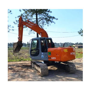 Mini-excavatrice sur chenilles HITACHI ZX120 d'occasion, prix bas, livraison gratuite, nouveau modèle, hydraulique, agricole, 12 tonnes, moteur Isuzu, pompe - Product Image 1