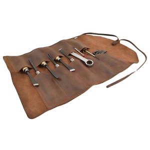 Custom Vintage Tool Storage Pouch Bag Rolling Genuine Leather Bag