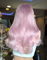 Perruque Lace Front Transparente 13x4 Rose Vif Cheveux Humains Vierges Européens Ligne de Cheveux Naturelle Pré-Pluckée pour Femmes