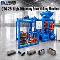 Machine à fabriquer des blocs de béton semi-automatique QT4-26 avec empileur automatique, 2 operateurs, 4608 pièces par 8 heures, neuve