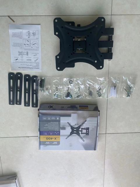 X-400 Black Steel Full Motion TV Mount 32"-55" VESA 100-400mm Screen Stand Top Shelf Hidden Vertically Adjustable Swivel