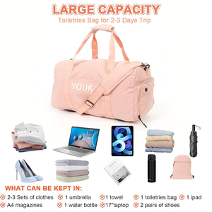 Grand <span class=keywords><strong>sac</strong></span> <span class=keywords><strong>de</strong></span> <span class=keywords><strong>sport</strong></span> unisexe en nylon et polyester imperméable pour le voyage et l'entraînement <span class=keywords><strong>Compartiment</strong></span> <span class=keywords><strong>de</strong></span> <span class=keywords><strong>sport</strong></span> avec fermeture à glissière Ensemble <span class=keywords><strong>de</strong></span> chaussures pour hommes et femmes - Product Image 2