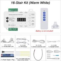 Kit d'éclairage d'escalier LED en cuivre à 16 étapes avec télécommande, indice de protection IP65, CRI90, installation facile, éclairage intelligent à bande, intensité variable, certifié CE