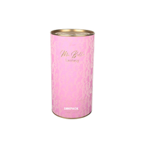 Boîte Cadeau Personnalisée en Tube de Papier Rose avec Logo Doré, Couvercle en Métal, Cylindre Rond en Papier pour Emballage Cosmétique et Parfum