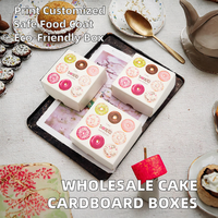 Boîtes à pâtisserie en PVC rose personnalisées pour biscuits, gâteaux, biscuits, emballage cadeau élégant en papier avec logo sucré