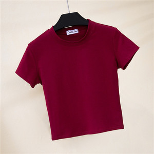Camisa deportiva de color sólido con diseño sencillo personalizado <span class=keywords><strong>al</strong></span> <span class=keywords><strong>por</strong></span> <span class=keywords><strong>mayor</strong></span>, Camiseta corta de algodón lisa en blanco, camisetas cortas para <span class=keywords><strong>mujer</strong></span> - Product Image 6