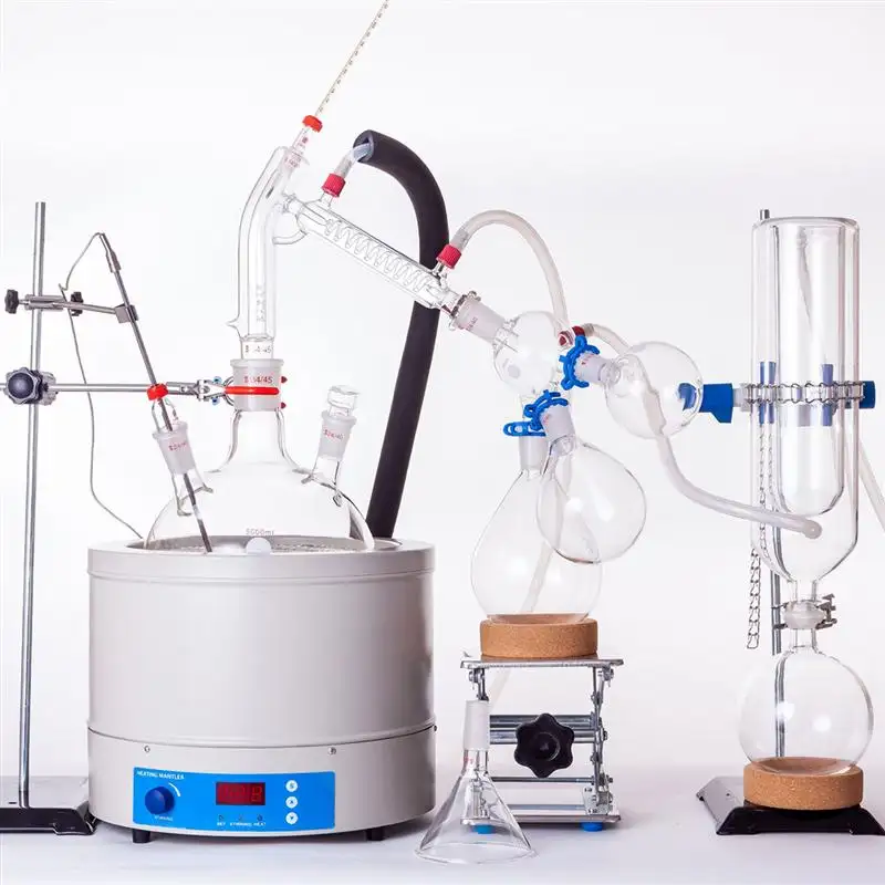 Borosilikat 3.3 Koil Kimia, Gelas Laboratorium Kondensor, Alat Ekstraksi Kimia untuk Sekolah