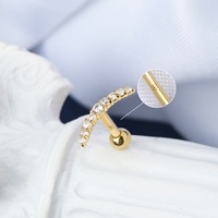 Toposh Blumen herz 9 Karat Massiv gold Bauchnabel Nabel Klar CZ Labret Knorpel Tragus Daith Ohr stecker Nasenring Piercing