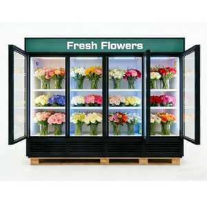 Réfrigérateur vertical commercial à quatre portes pour la conservation et la présentation de fleurs fraîches - Product Image 1