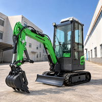 Excavator Hidrolik Crawler 1.6T Bersertifikasi Euro 5 EPA, Mesin Penggali 7600W, Bucket 0.03 Meter Kubik, Cocok untuk Pekerjaan Kebun dan Pertanian