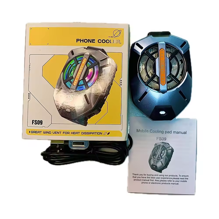 New FS09 Mobile Phone Cooling Semiconductor Radiator Magnetic Mobile Phone Cooling Fan Gaming Cooler Temperature Display