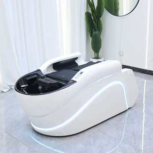 Professional Shampoo Chair Synthetic Leather Washing Hair Shampoo Basin Electric Massage Headspa Shampoo <b>Bed</b> with Steamer - Product Image 4